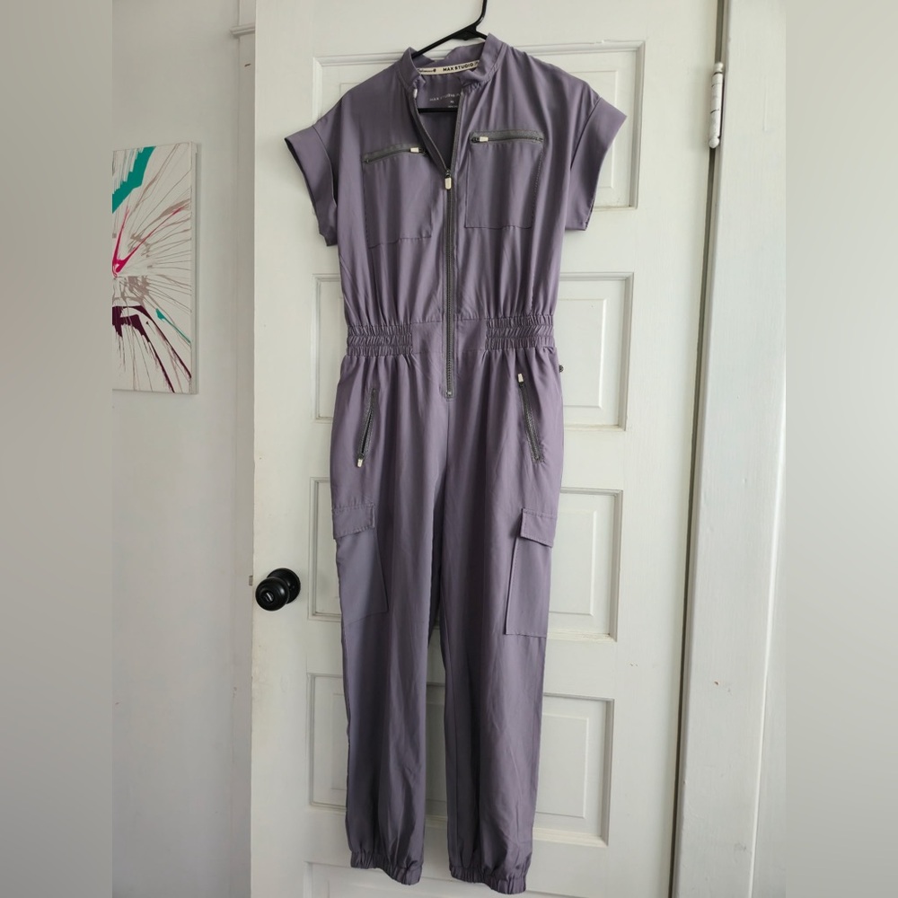 Max Studio Lavender Jumpsuit with Zipper Details